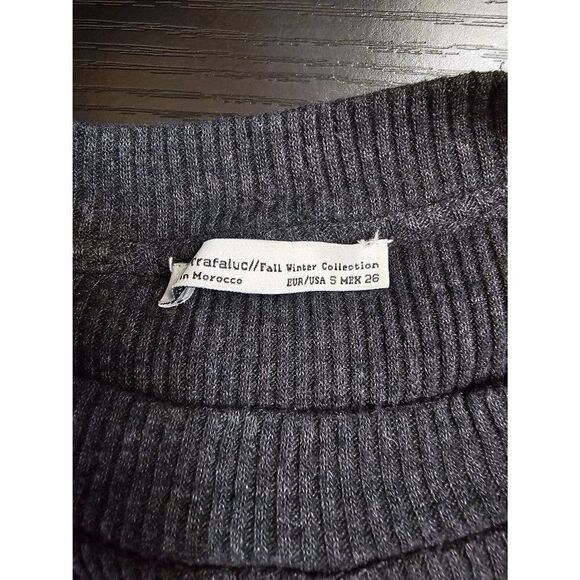 Zara Trafuluc Ribbed Short Sleeve Bodycon Midi Dress Grey Size Small - Picture 7 of 7